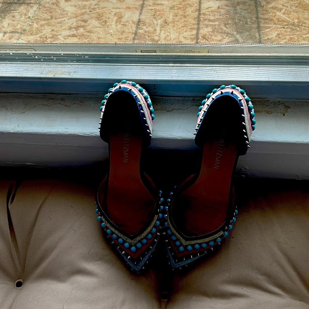 Stuart weitzman blue pink silver beautiful